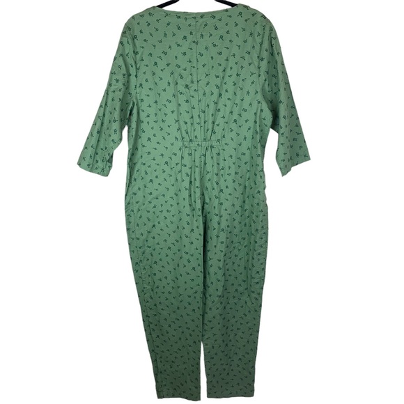 The Nines by Hatch Button Romper Jumpsuit Green Floral Maternity Size XXL - Picture 15 of 15